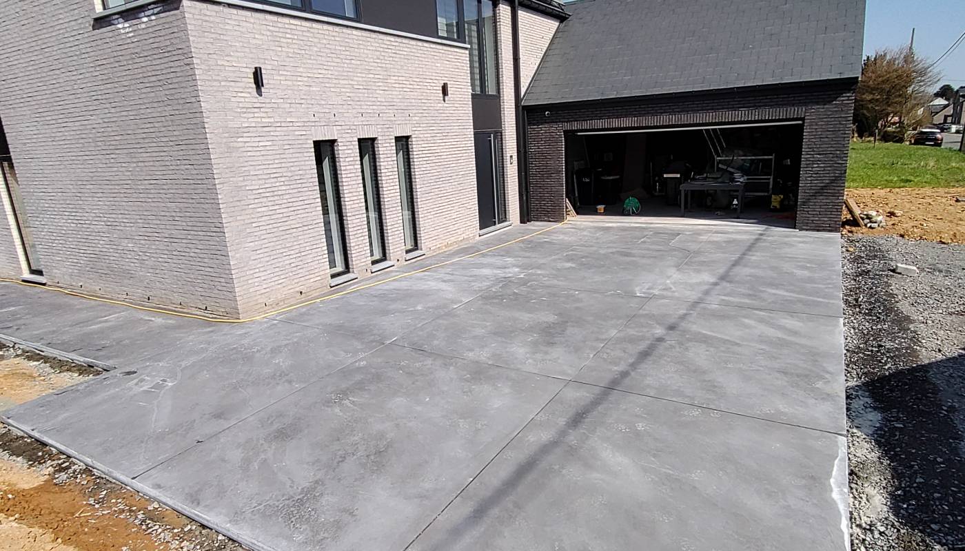 Devanture en béton lissé - Nalinnes